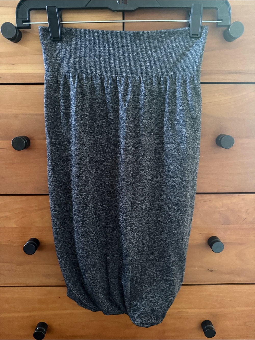 lululemon Boulevard Bliss Heathered Black Stretch Knit Pencil Skirt Size 4